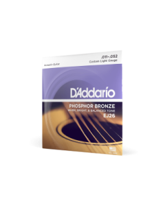 D'Addario EJ26 Phosphor Bronze Custom Light Acoustic Guitar Strings, 11-52