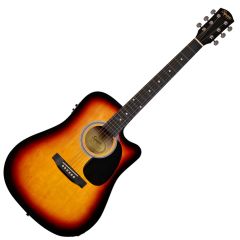 Squier SA-105CE, Dreadnought Cutaway, Stained Hardwood Fingerboard, Sunburst