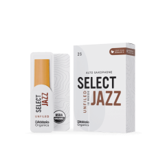 D'Addario Organic Select Jazz Unfiled Alto Saxophone Reeds, Strength 3 Hard, Individually-Sealed, 10-Pack