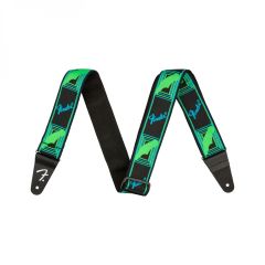 Fender Neon Monogrammed Strap, Blue and Green, 2"