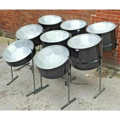 Set of Panland Steel Pans 8 piece Steel Drum Band Set-up